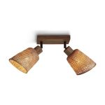 Good&Mojo Plafonnier Java Bambou Brun | Convient pour 2x E27 
