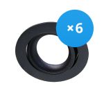 Lot 6x Noxion Encastré Spot Vision MR16 inclinable Noir | Diamètre 69mm - GU10 Culot