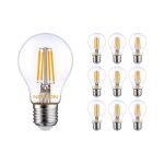 Voordeelpak 10x Noxion Lucent LED Filament 7W 827 A60 E27 Helder | Zeer Warm Wit - Vervangt 60W