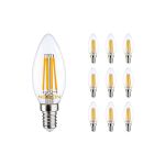 Voordeelpak 10x Noxion Lucent LED Filament Kaars 4.5W 827 B35 E14 Helder | Zeer Warm Wit - Vervangt 40W