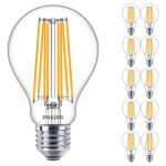 Voordeelpak 10x Philips Corepro LED Lamp E27 Peer Helder 17W 2452lm - 827 Zeer Warm Wit | Vervangt 150W