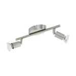 Eglo Plafondlamp Buzz-LED Staal Satijn Nikkel 2x2.8W 2x250lm - 830 Warm Wit | IP20 - Incl. 2x GU10