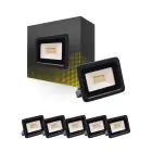 Voordeelpak 6x Bright Choice LED Floodlight 20W 2000lm 100D - 830 Warm Wit | IP66 - Symmetrisch